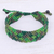 Onyx beaded macrame wristband bracelet, 'Spring Fling in Green' - Onyx Bead and Macrame Wristband Bracelet thumbail