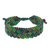 Onyx beaded macrame wristband bracelet, 'Spring Fling in Green' - Onyx Bead and Macrame Wristband Bracelet (image 2a) thumbail