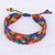 Onyx beaded macrame wristband bracelet, 'Forest Fun in Rainbow' - Rainbow Macrame Wristband Bracelet with Onyx Beads thumbail