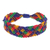 Onyx beaded macrame wristband bracelet, 'Forest Fun in Rainbow' - Rainbow Macrame Wristband Bracelet with Onyx Beads thumbail