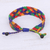 Onyx beaded macrame wristband bracelet, 'Forest Fun in Rainbow' - Rainbow Macrame Wristband Bracelet with Onyx Beads (image 2c) thumbail