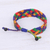 Onyx beaded macrame wristband bracelet, 'Forest Fun in Rainbow' - Rainbow Macrame Wristband Bracelet with Onyx Beads (image 2d) thumbail