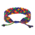 Onyx beaded macrame wristband bracelet, 'Forest Fun in Rainbow' - Rainbow Macrame Wristband Bracelet with Onyx Beads