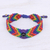 Onyx beaded macrame wristband bracelet, 'Rainbow Cool' - Onyx Bead and Macrame Rainbow Bracelet (image 2) thumbail