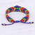 Onyx beaded macrame wristband bracelet, 'Rainbow Cool' - Onyx Bead and Macrame Rainbow Bracelet (image 2c) thumbail