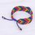 Onyx beaded macrame wristband bracelet, 'Rainbow Cool' - Onyx Bead and Macrame Rainbow Bracelet (image 2d) thumbail
