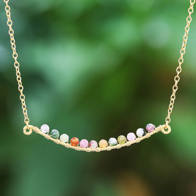 TOURMALINE BEADED CHAIN NECKLACE