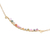 Gold-plated tourmaline bar necklace, 'Golden Arc in Multi' - Gold Plated Bar Necklace with Tourmaline Beads