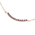 Gold-plated garnet bar necklace, 'Golden Arc in Red' - Gold Plated Sterling Silver Garnet Bar Necklace