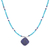 Howlite and lapis lazuli beaded pendant necklace, 'Nature Moon' - Lapis Lazuli and Blue Howlite Beaded Pendant Necklace thumbail