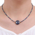 Multi-gemstone beaded pendant necklace, 'Star of Midnight' - Lapis Lazuli Howlite Beaded Pendant Necklace (image 2g) thumbail