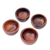 Small wood bowls, 'Afternoon Snack' (set of 4) - Hand Made Raintree Wood Snack Bowls (Set of 4)