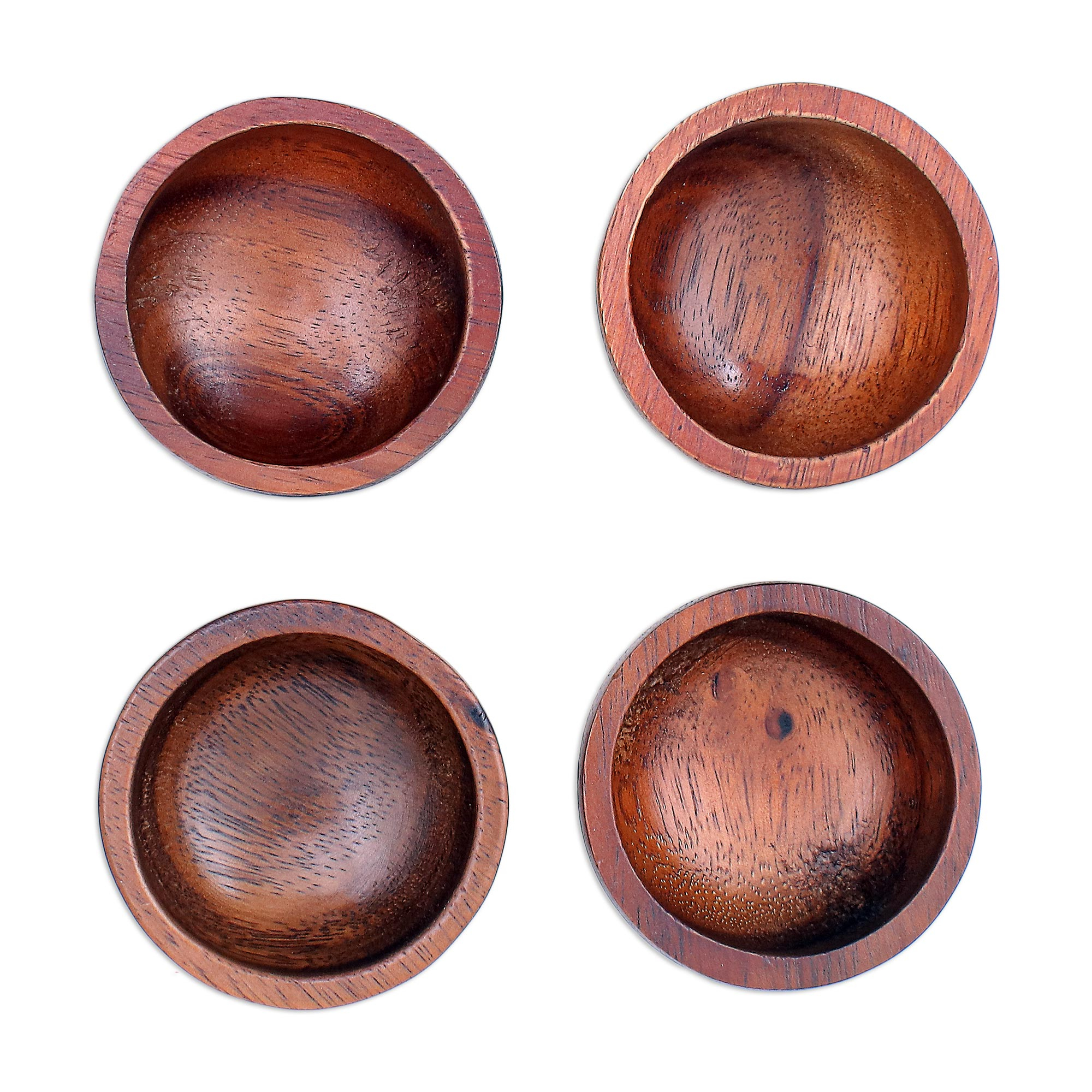 Hand Made Raintree Wood Snack Bowls (Set Of 4) - Afternoon Snack | NOVICA