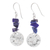 Lapis lazuli dangle earrings, 'Shining Moon in Blue' - Thai Lapis Lazuli and Sterling Silver Dangle Earrings thumbail
