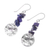 Lapis lazuli dangle earrings, 'Shining Moon in Blue' - Thai Lapis Lazuli and Sterling Silver Dangle Earrings (image 2c) thumbail