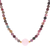 Tourmaline and rose quartz beaded pendant necklace, 'Precious Orb in Rose' - Hand Made Tourmaline and Rose Quartz Beaded Necklace (image 2d) thumbail
