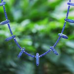 Lapis lazuli beaded necklace, 'True Blue at Midnight' - Lapis Lazuli and Karen Hill Tribe Silver Beaded Necklace