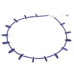 Lapis lazuli beaded necklace, 'True Blue at Midnight' - Lapis Lazuli and Karen Hill Tribe Silver Beaded Necklace