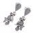 Marcasite and garnet dangle earrings, 'Omniscient Owl' - Sterling Silver Marcasite and Garnet Owl Dangle Earrings (image 2c) thumbail