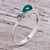 Onyx and marcasite cocktail ring, 'Verdant Tear' - Green Onyx and Marcasite Cocktail Ring (image 2) thumbail