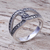 Marcasite band ring, 'Luxury Wave' - Thai Sterling Silver and Marcasite Gemstone Band Ring (image 2b) thumbail