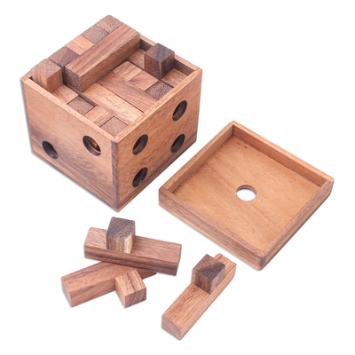 Holzpuzzle - Raintree Wood Soma Cube Puzzle aus Thailand