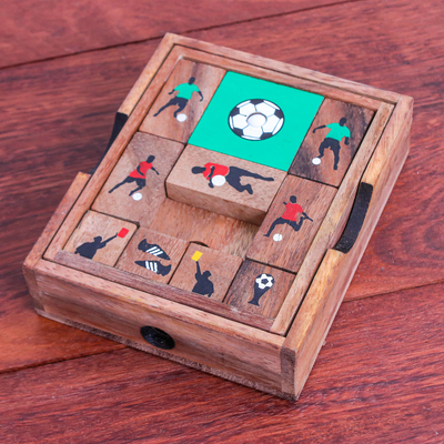 Holzspiel - Handgefertigtes Schiebe-Fußballspiel aus Raintree-Holz