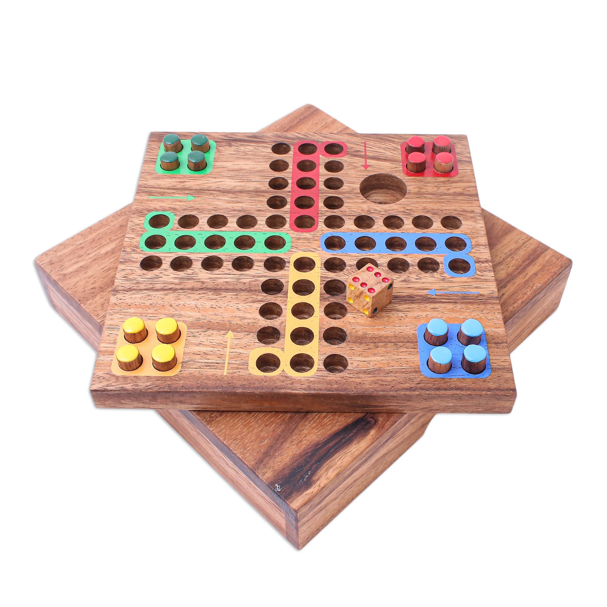 Handmade Raintree Wood Ludo Board Game from Thailand Around the World