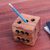Wood pen holder, 'Creative Die' - Hand Carved Raintree Wood Pen Holder from Thailand (image 2b) thumbail