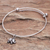 Sterling silver bangle charm bracelet, 'Good Luck Elephant' - Artisan Made Sterling Silver Bangle Charm Bracelet (image 2) thumbail