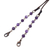 Beaded face mask lanyard, 'Smart Style in Purple' - Faux Brown Suede Face Mask Lanyard with Amethyst (image 2c) thumbail
