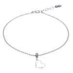 Sterling silver charm anklet, 'Your Love' - Thai Handmade Sterling Silver and Hematite Charm Anklet