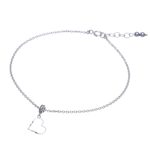 Sterling silver charm anklet, 'Your Love' - Thai Handmade Sterling Silver and Hematite Charm Anklet