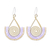 Ohrhänger aus Glasperlen und Messingdraht - Lavendel- und Goldglasperlen-Spiralohrringe