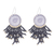 Glass bead crocheted dangle earrings, 'Dreaming Tree in Black' - Crocheted Dreamcatcher Earrings with Black Glass Beads