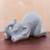 Celadon ceramic figurine, 'Elephant Puppy Pose' - Hand Made Ceramic Elephant Yoga Figurine thumbail