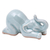 Celadon ceramic figurine, 'Elephant Puppy Pose' - Hand Made Ceramic Elephant Yoga Figurine