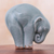 Celadon ceramic figurine, 'Elephant Forward Bend' - Ceramic Elephant Yoga-Themed Figurine from Thailand (image 2b) thumbail