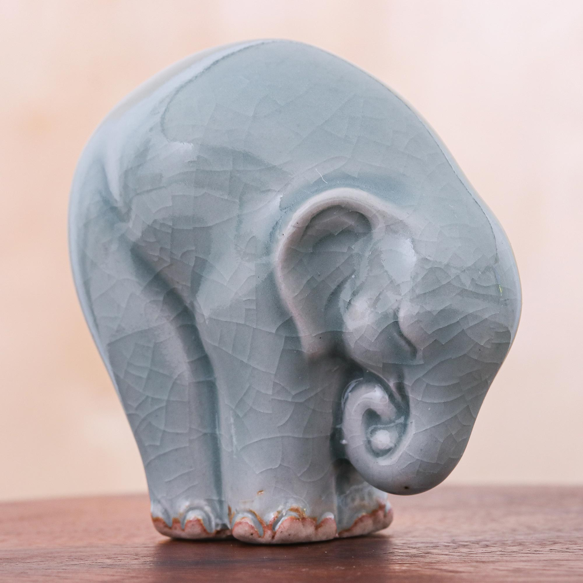 Ceramic Elephant Yoga-Themed Figurine from Thailand - Elephant Forward ...