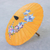Paper parasol, 'Orange Flora' - Hand-Crafted Saa Paper Parasol with Bamboo Handle