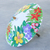 Cotton parasol, 'Pure Flora' - Hand Crafted Cotton and Bamboo Parasol