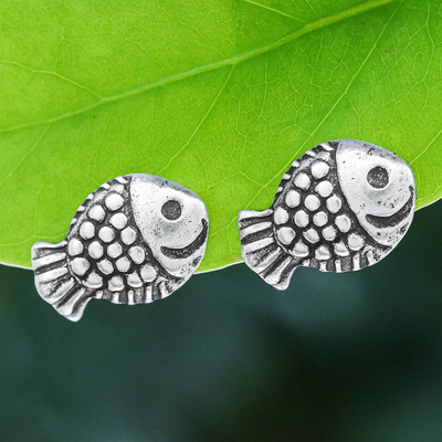 Handfish Angler Charm Earrings - Silver - Marty Magic Store