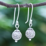 Sterling silver dangle earrings, 'Future Earth' - Artisan Made Sterling Silver Dangle Earrings
