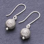 Sterling silver dangle earrings, 'Future Earth' - Artisan Made Sterling Silver Dangle Earrings