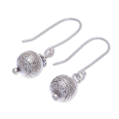 Sterling silver dangle earrings, 'Future Earth' - Artisan Made Sterling Silver Dangle Earrings
