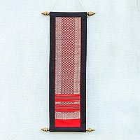 Wandbehang aus Baumwolle, „Lanna Summer“ – handgefertigter geometrischer Wandbehang aus thailändischer Baumwolle