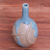 Celadon ceramic vase, 'Blue Banana' - Hand Crafted Celadon Ceramic Banana Leaf Vase