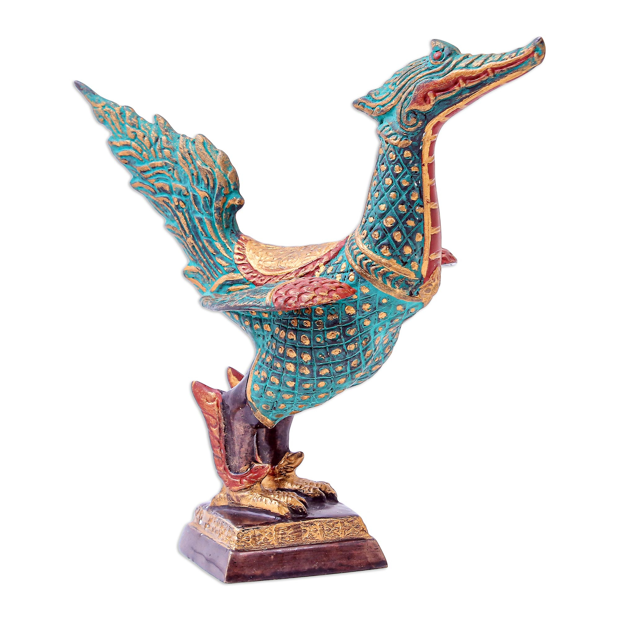 Hand Made Brass Swan Sculpture from Thailand - Thai Swan | NOVICA