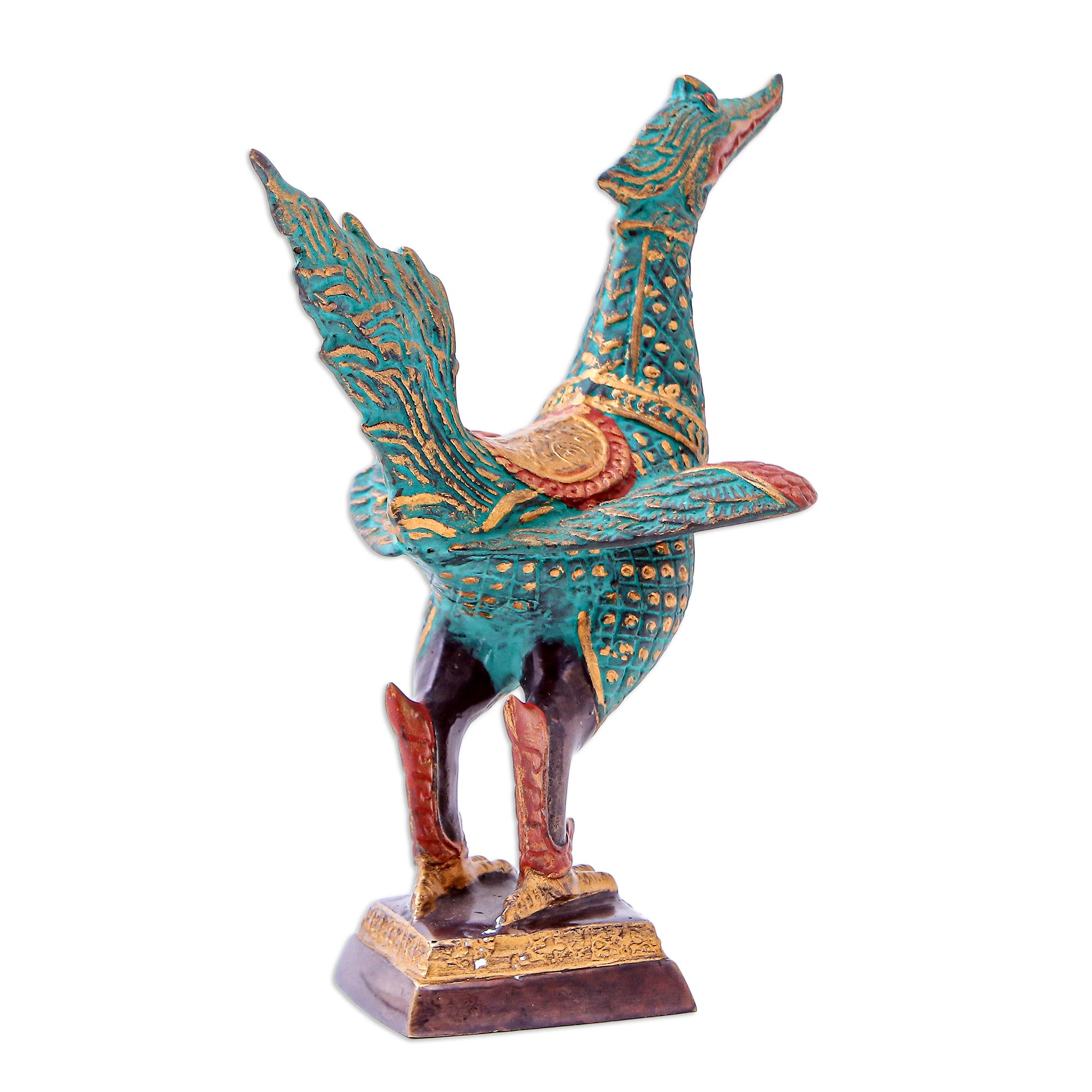 Hand Made Brass Swan Sculpture from Thailand - Thai Swan | NOVICA