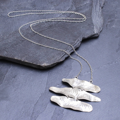 Sterling silver pendant necklace, 'Lucky Silver' - Hand Made Sterling Silver Pendant Necklace